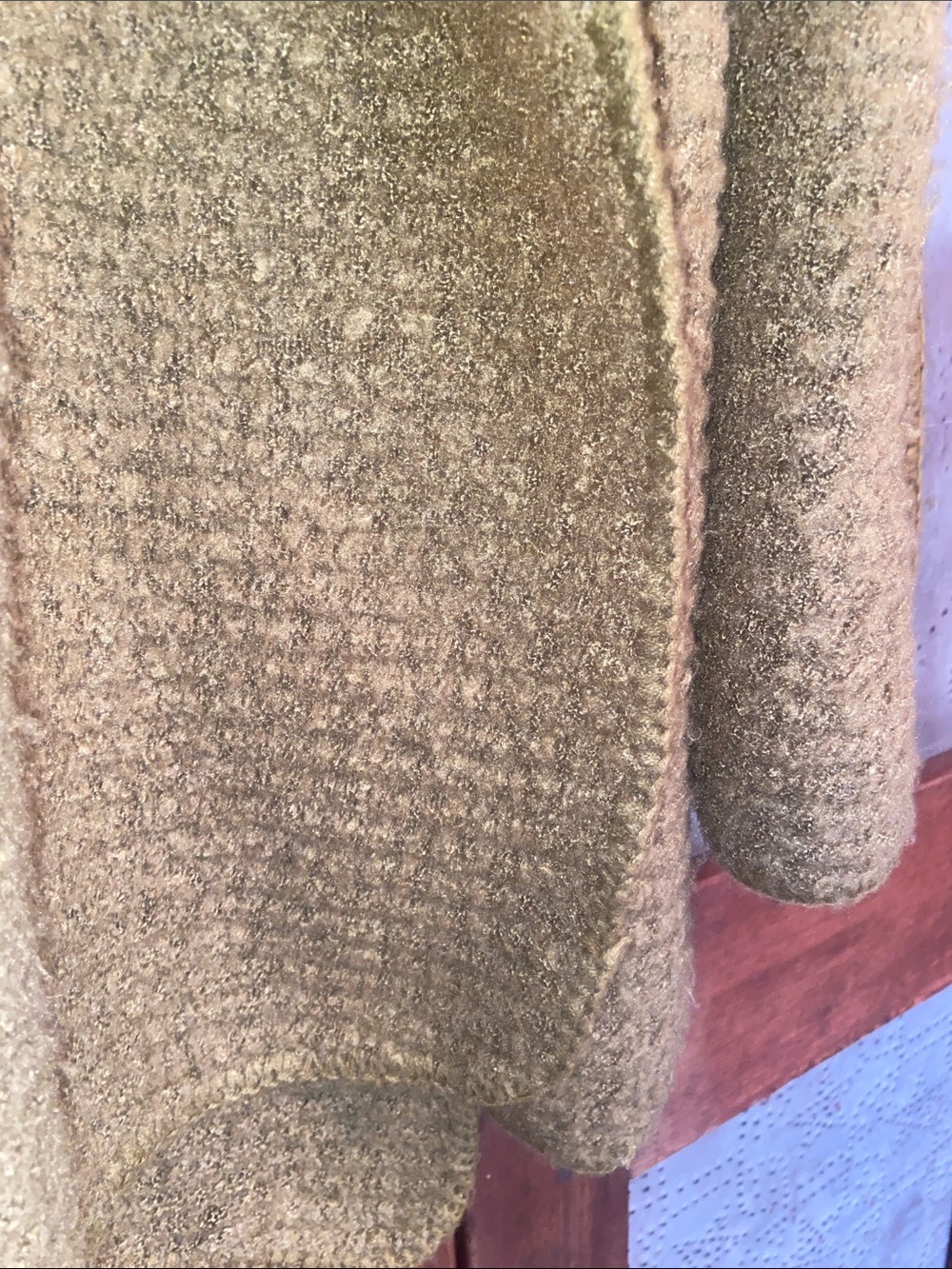 Anthropologie Forest Green Olive Boucle Scarf Wrap - Picture 4 of 6
